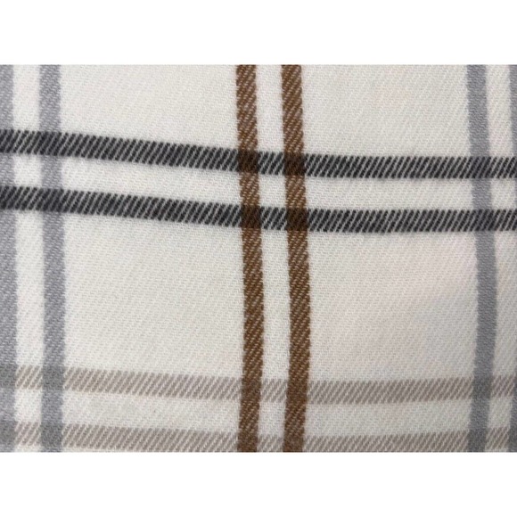 Steve Madden Womens Scarf White Plaid Rectangle Wrap Fringe Textured Fall OS - Picture 8 of 9